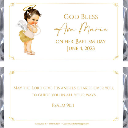 Angel Girl Baptism Candy Bar Wrappers - Lighter Comlplexion