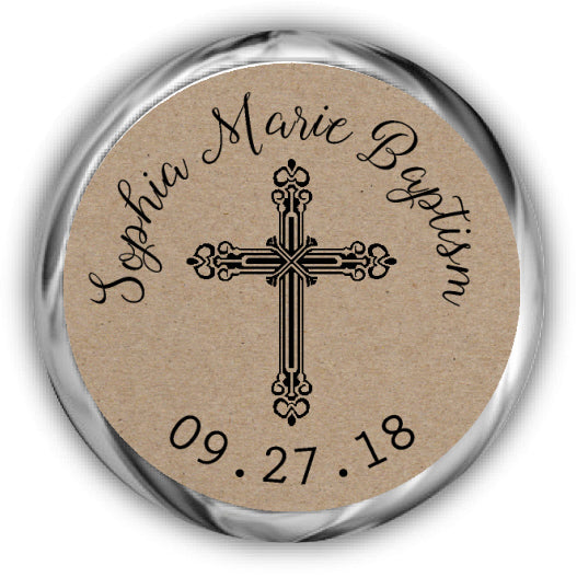 Kraft Baptism Kisses Stickers