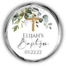 Greenery Baptism Kisses Stickers