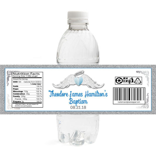 Boy Heaven Sent Baptism Bottle Label