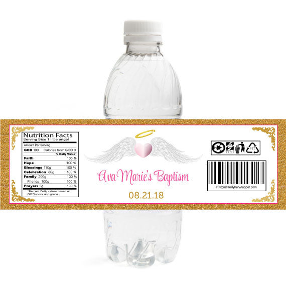 Girl Heaven Sent Baptism Bottle Label