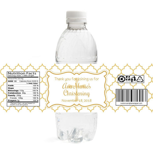 Elegant Christening Bottle Label