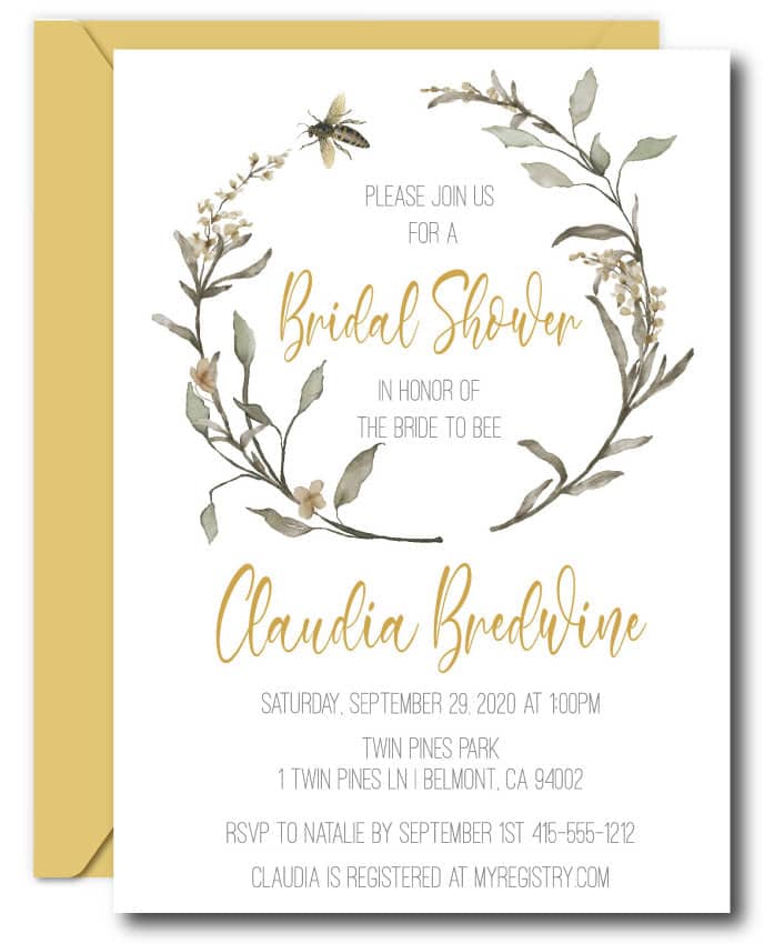 Bee Bridal Shower Invitations