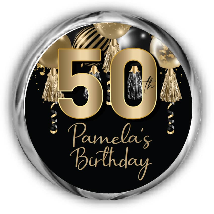 Balloons 50th Birthday Kisses Stickers
