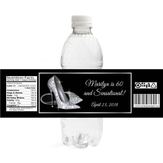 Silver Heels Birthday Bottle Label