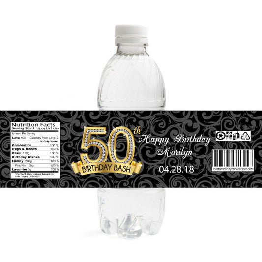 Diamond 50th Birthday Bottle Label