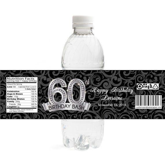 Diamond 60th Birthday Bottle Label