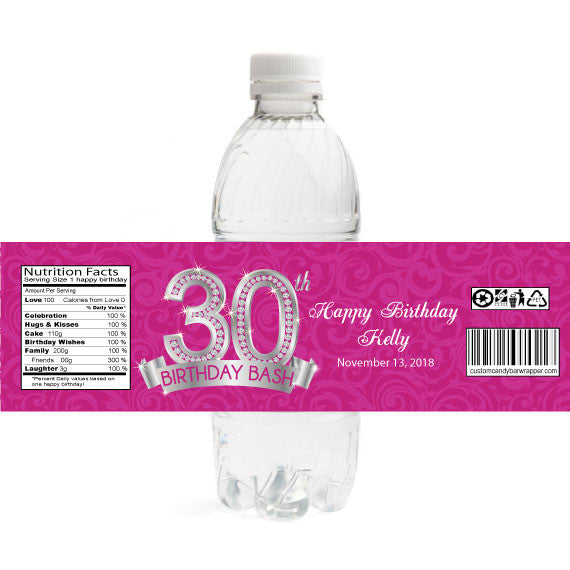 Diamond 30th Birthday Bottle Label