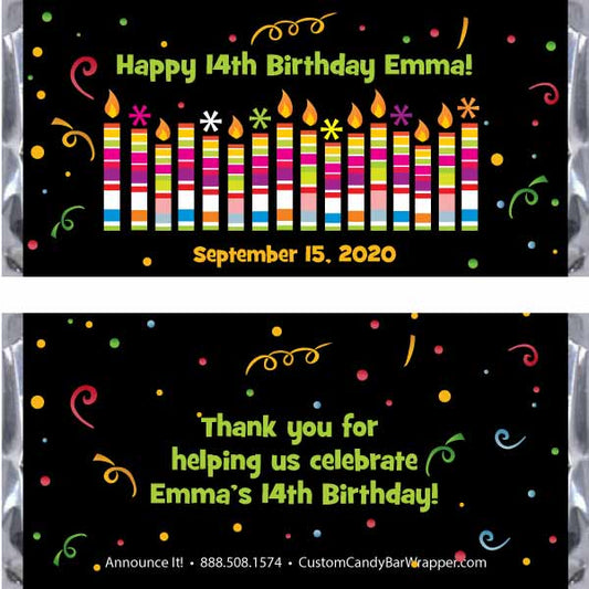 Candles Birthday Candy Bar Wrappers
