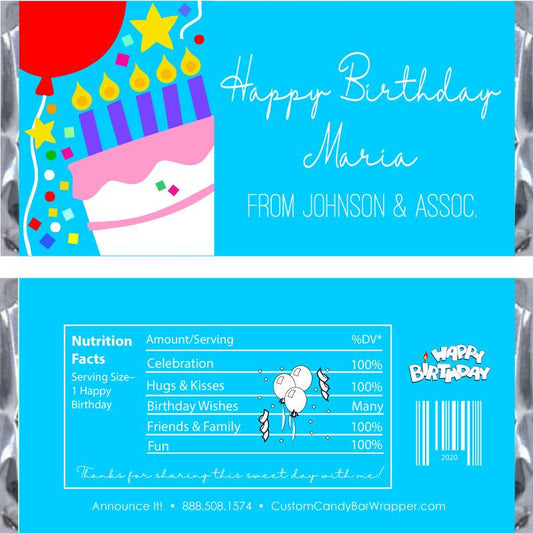 Cake Birthday Candy Bar Wrappers