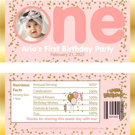 Photo 1st Birthday Candy Bar Wrappers