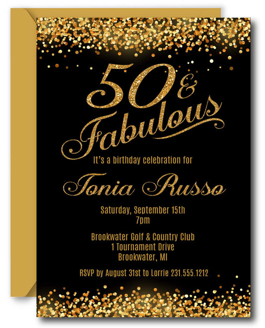 Confetti Adult Birthday Invitations