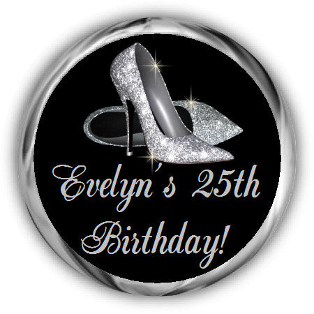 Silver Shoes Birthday Kisses Stickers