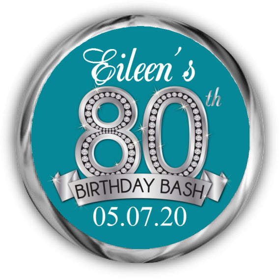 80th Birthday Kisses Stickers