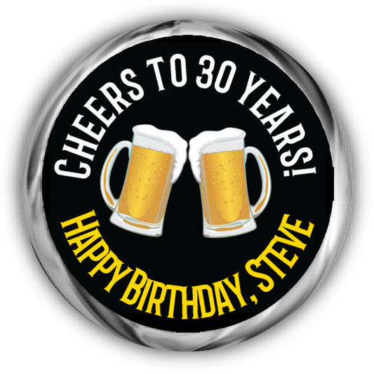 Cheers and Beers Birthday Kisses Stickers
