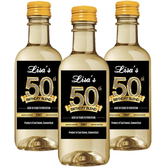 Diamond 50th Birthday Mini Wine Label