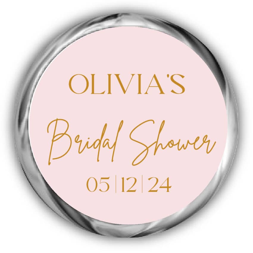 Blush Bridal Shower Kiss Stickers