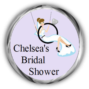 Bride Swinging Bridal Shower Kisses Sticker