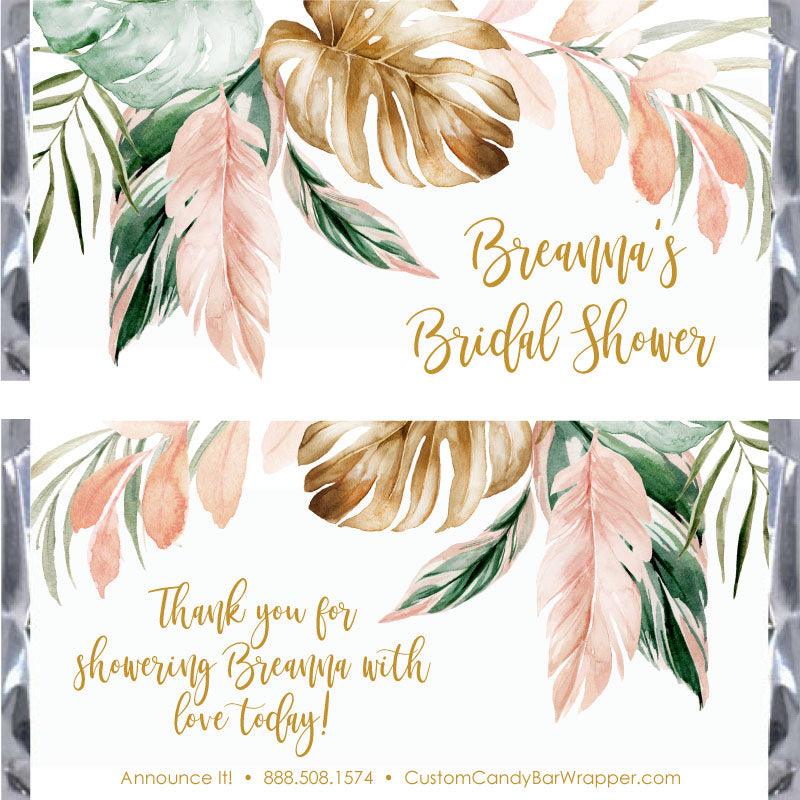 Tropical Bridal Shower Candy Bar Wrappers
