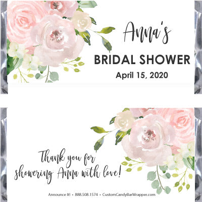Blush Bridal Shower Candy Bar Wrappers