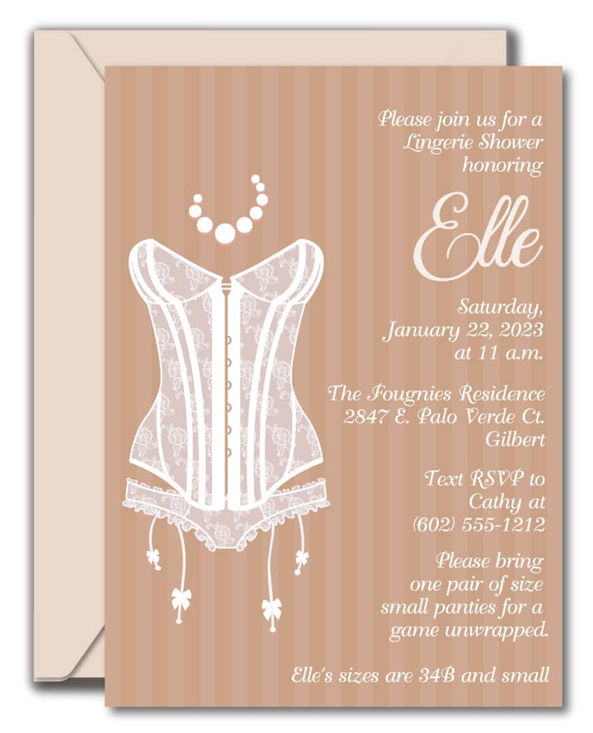 Vintage Lingerie Bridal Shower Invitations