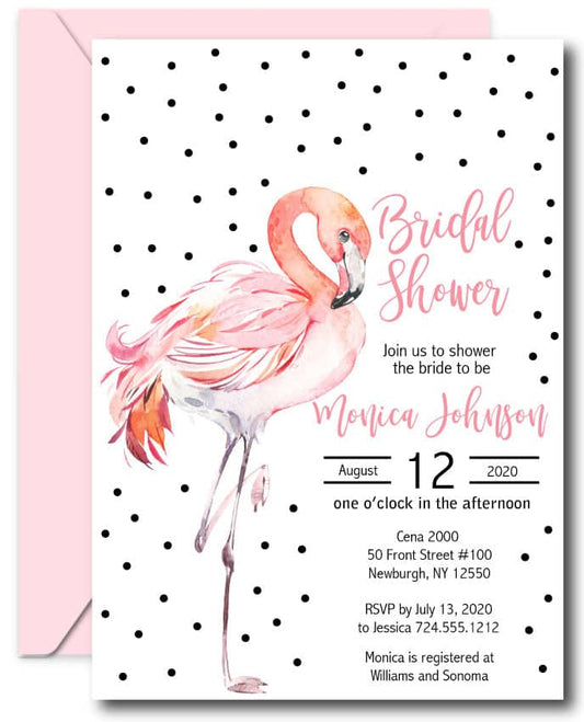 Flamingo Bridal Shower Invitation