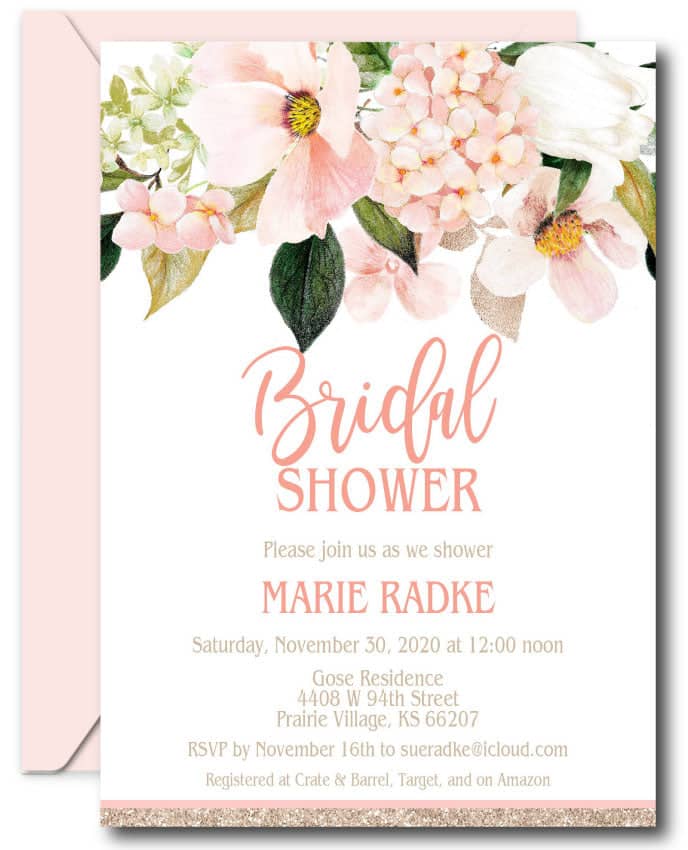 Hydrangea Bridal Shower Invitations