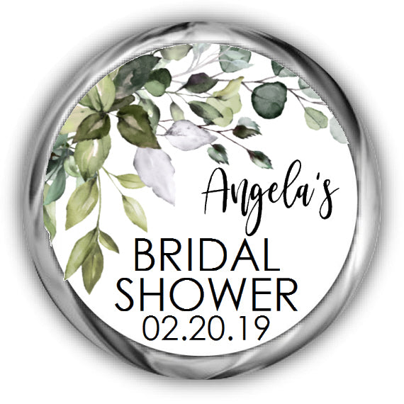 Greenery Bridal Shower Kisses Stickers