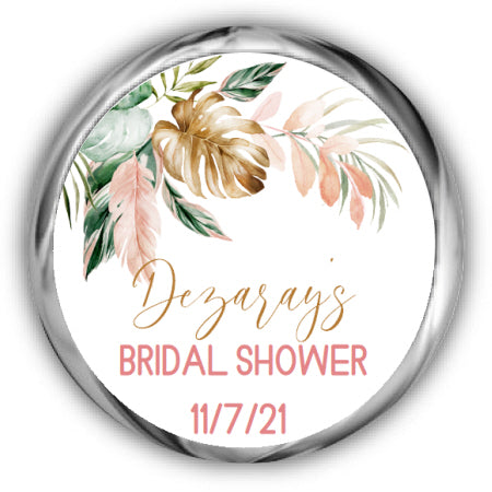 Tropical Bridal Shower Kisses Stickers