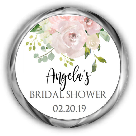 Floral Bridal Shower Kisses Stickers