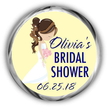 Blushing Bride Bridal Shower Kisses Sticker