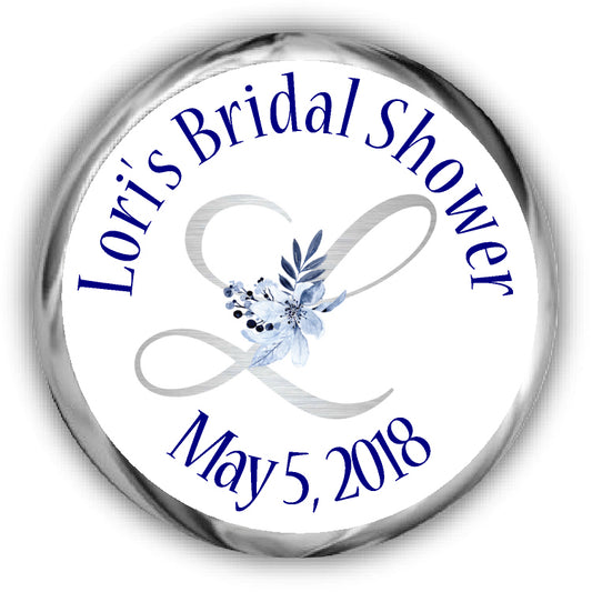 Navy Bridal Shower Hershey Kisses Stickers