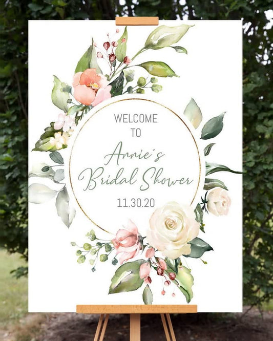 Floral Bridal Shower Welcome Sign