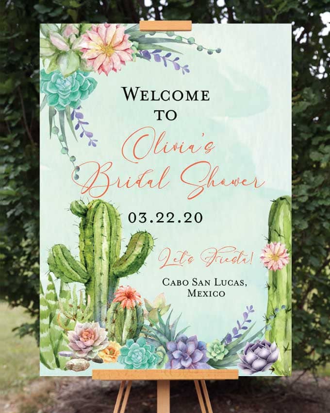 Fiesta Bridal Shower Welcome Sign