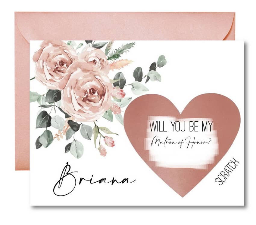 Dusty Rose Bridesmaid Proposal Card