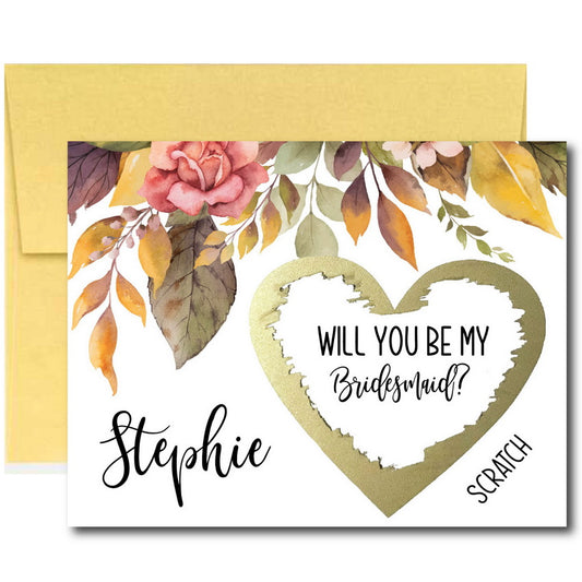 Fall  Will You Be My Bridesmaid Scratch Off Cards