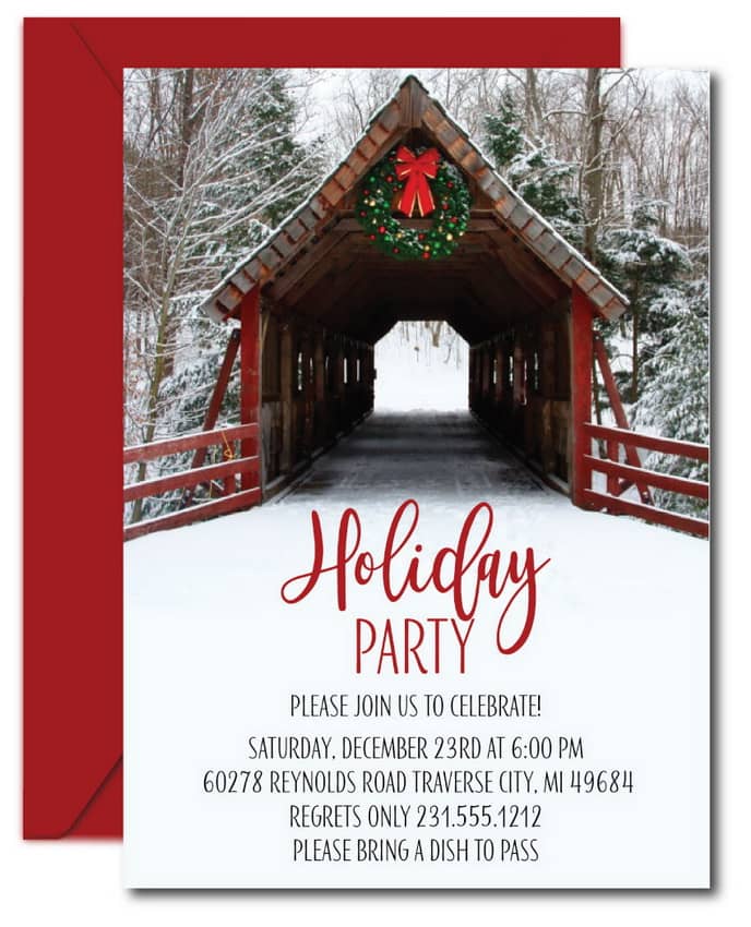 Bridge Christmas Invitations