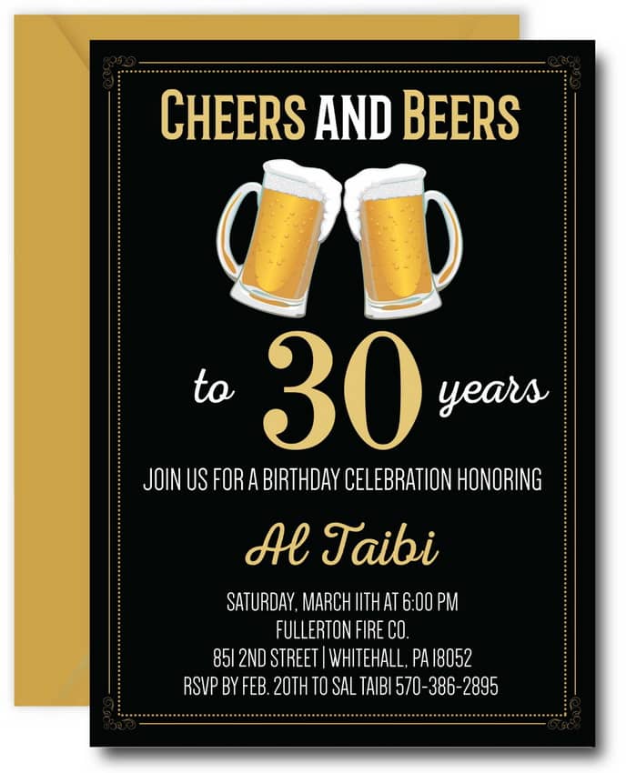 Cheers and Beers Birthday Invitations