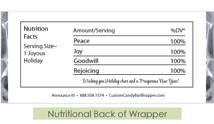 Nutritional Back of Wrapper