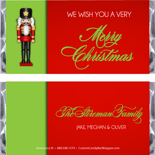 Nutcracker Christmas Candy Bar Wrappers