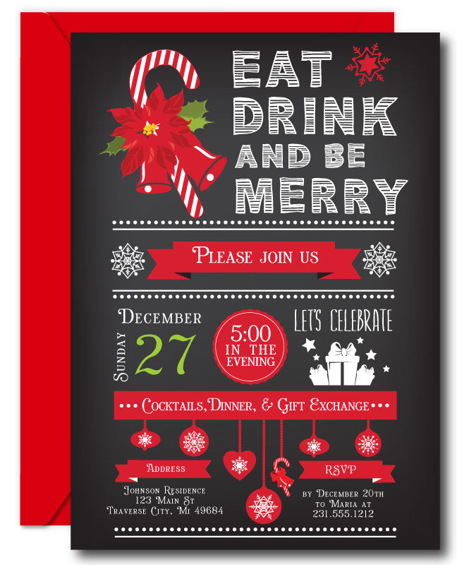 Merry Christmas Party Invitations