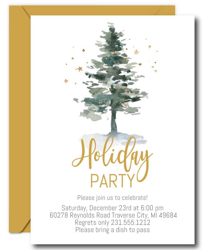 Tree Holiday Invitations