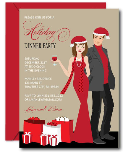 holiday party dress code wording Couples Christmas Party Invitations