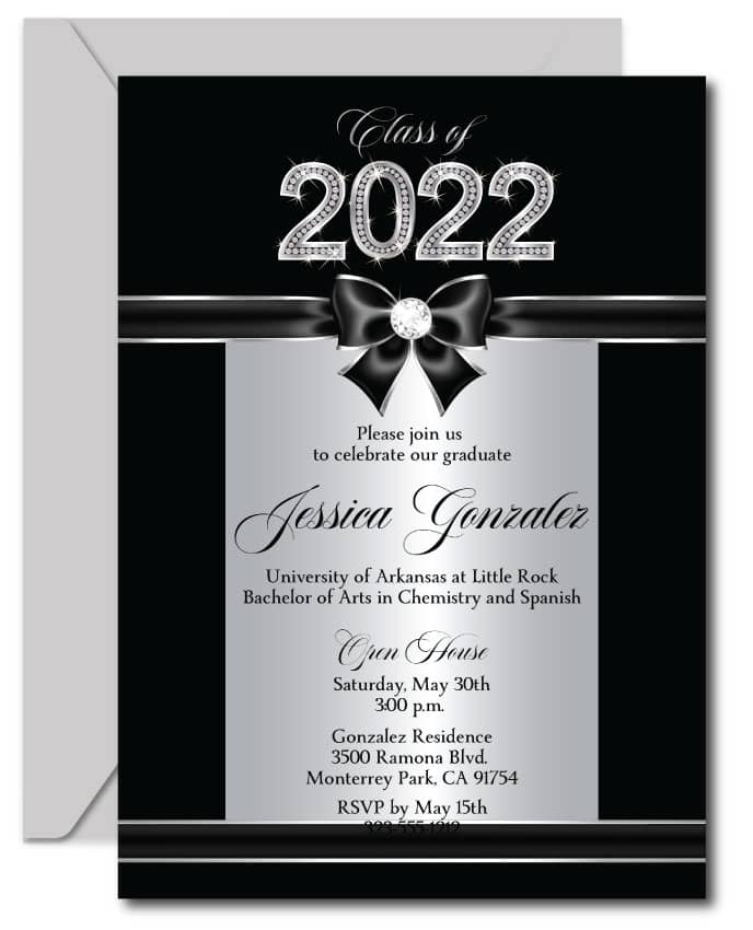 Class of Silver Bling Graduation Party Invitations