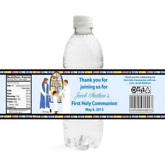Stained Glass First Communion Bottle Label