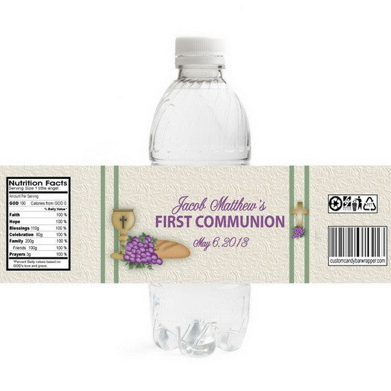 Grapes First Communion Bottle Labels