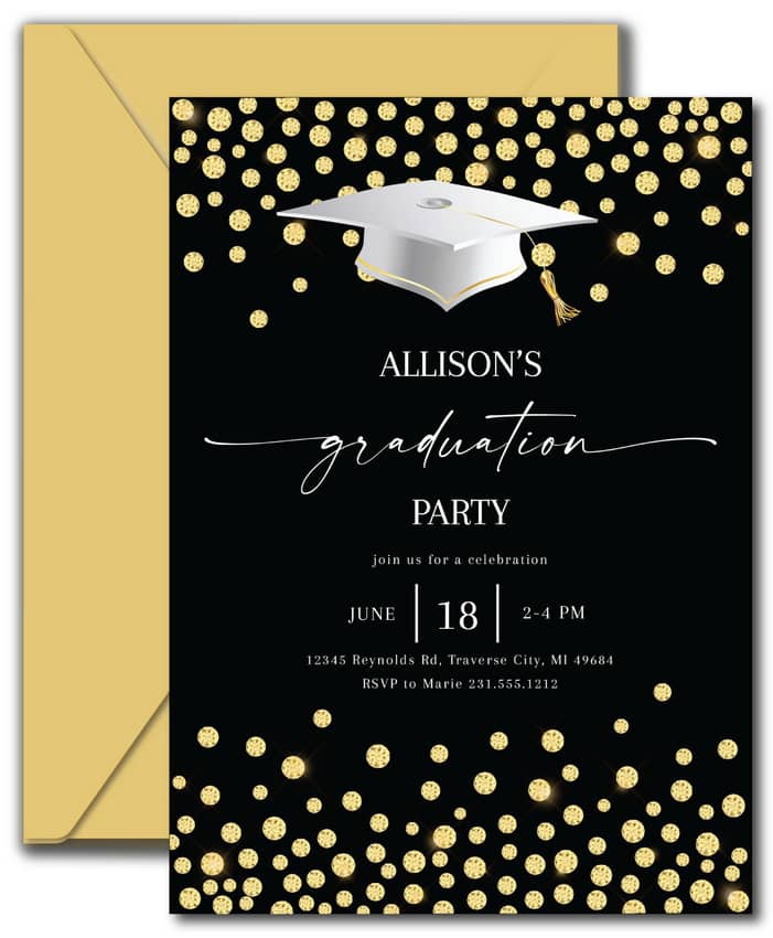 Confetti Graduation Invitations