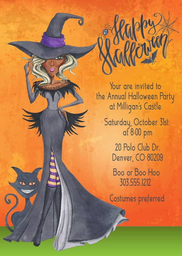 Witch Halloween Invitations - Darker