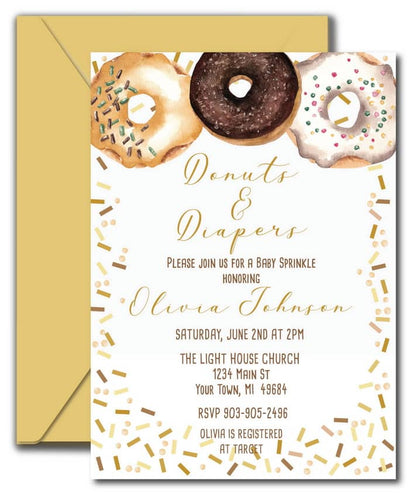 Donut Baby Shower Invitations