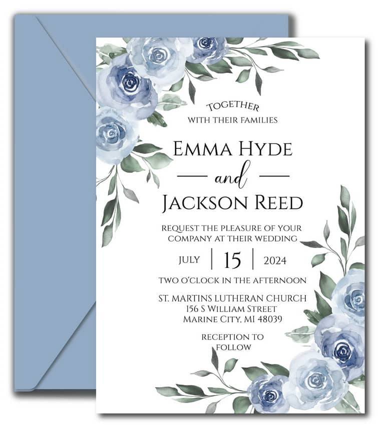 Dusty Blue Wedding Invitations